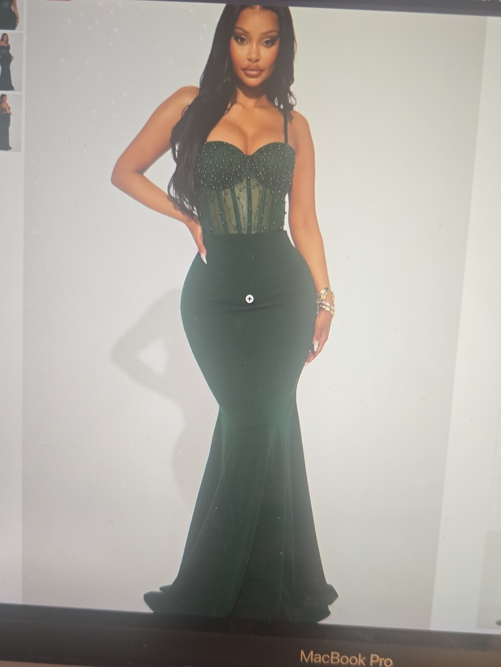Elegant Emerald Green Corset Mermaid Evening Dress